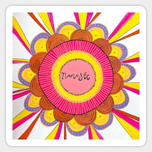 Namaste Yogi Floral Mandala Sticker